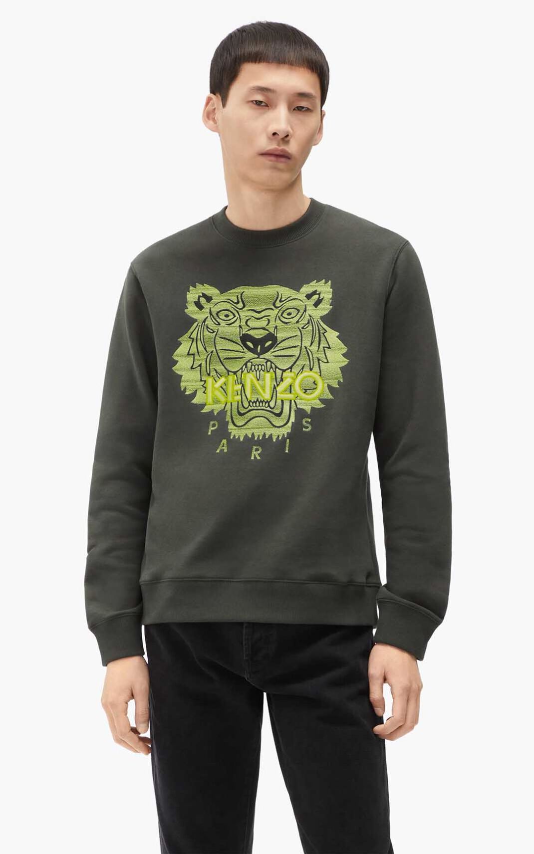 Sudadera Kenzo Tiger Hombre Kaki Oscuro - SKU.7020663